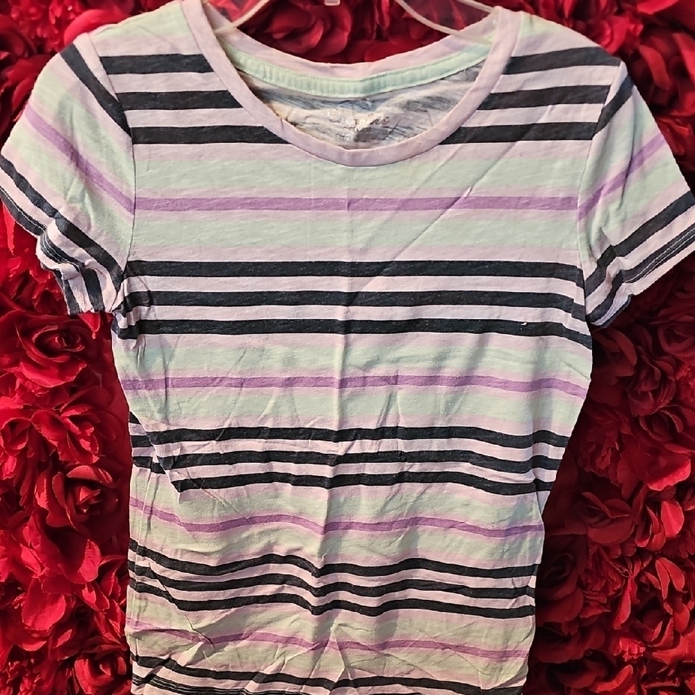 Cherokee Striped Kids T-Shirt - Multicolor Size 10/12